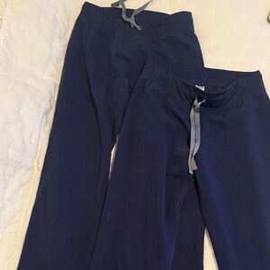 Figs Womens Navy Scurbs with Gray Drawstring